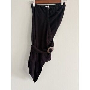 Skylar + Madison Top Side Button Wrap Black Womens Size Small NWT